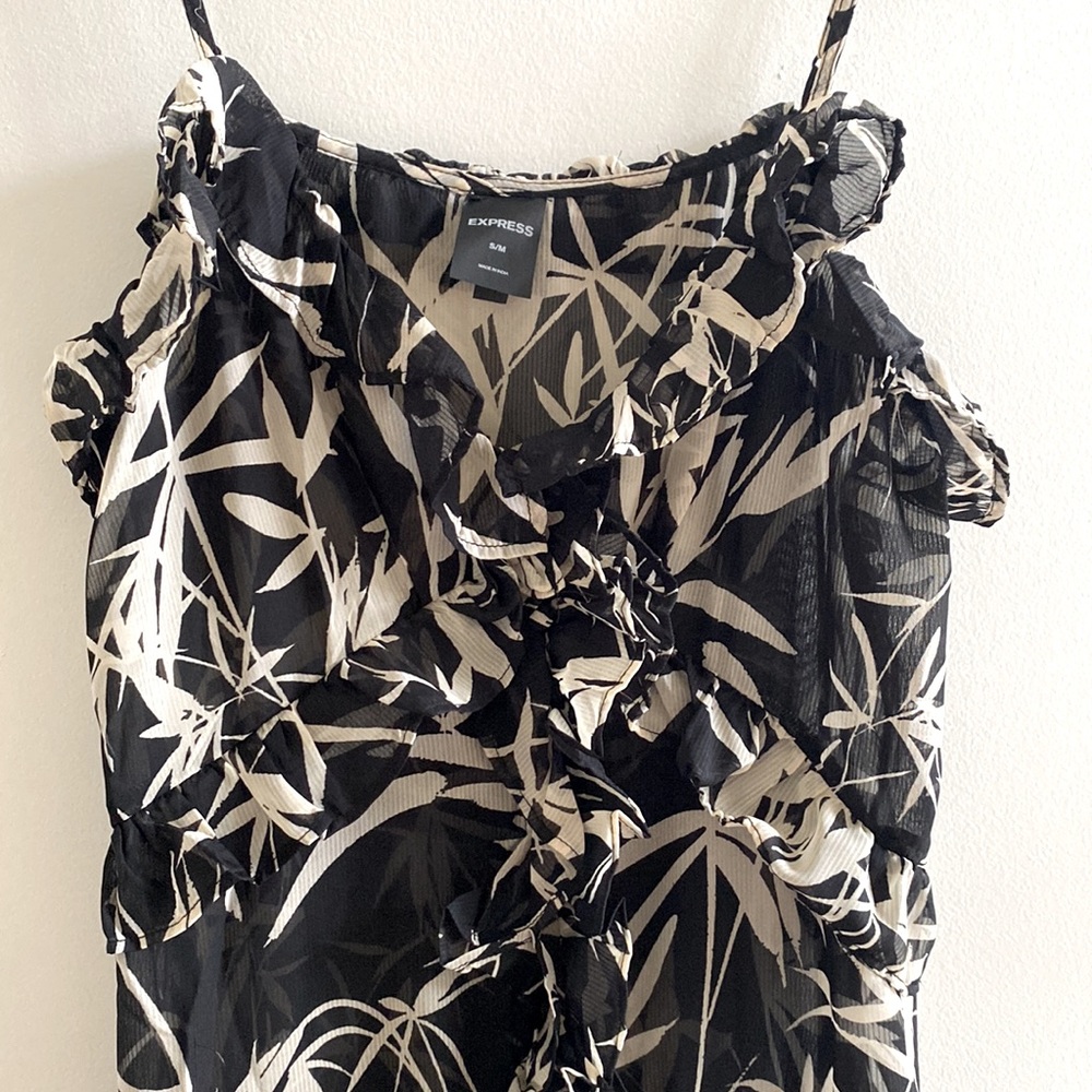 Express Black & Cream Bathing Suit Coverup - Picture 8 of 9